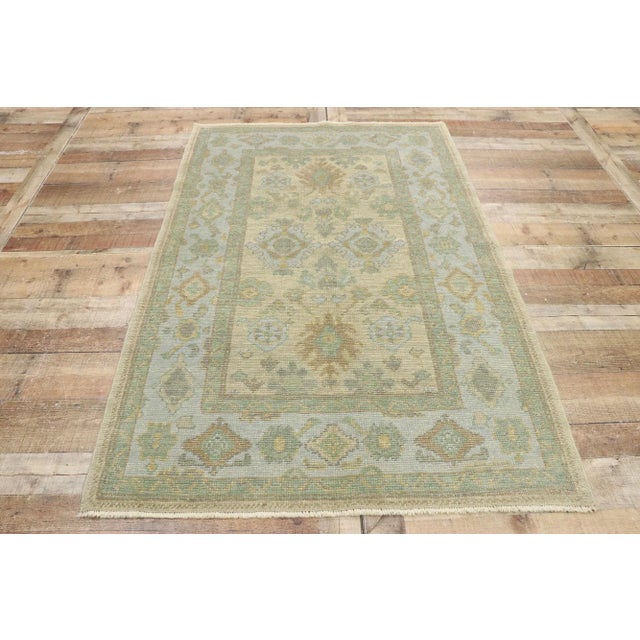 Textile Turkish Oushak Rug, 04'00 X 06'01 For Sale - Image 7 of 9