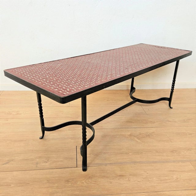Ceramic Vintage Ceramic and Iron Living Room Table, 1960s For Sale - Image 7 of 7