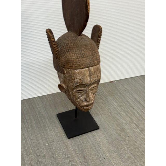 Antique Afrian Kifwebe Mask + Stand For Sale In San Francisco - Image 6 of 12