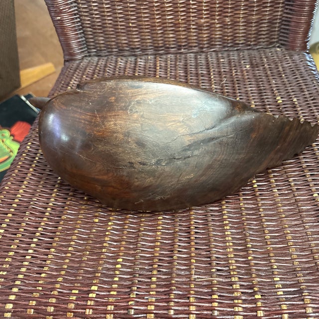 Mid-Century Modern MCM Hand Carved Wooden Duck Figurine For Sale - Image 3 of 3