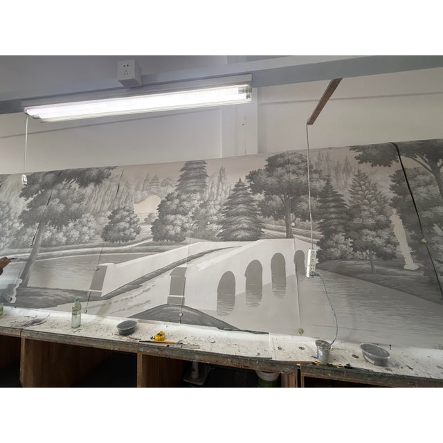 Not Yet Made - Made To Order Hand Painted Vintage European Garden Park Panoramic Mural Panels For Sale - Image 5 of 10
