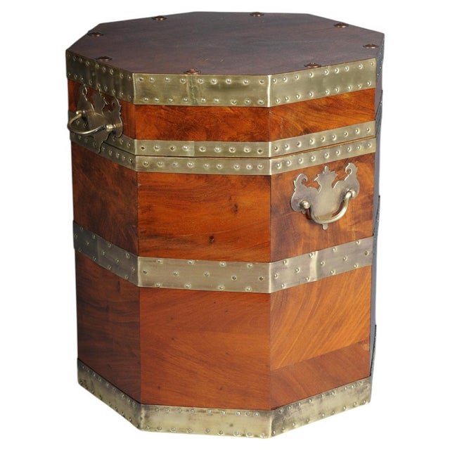 Antique English Mahogany Chest or Ottoman with Brass Fittings For Sale - Image 16 of 16