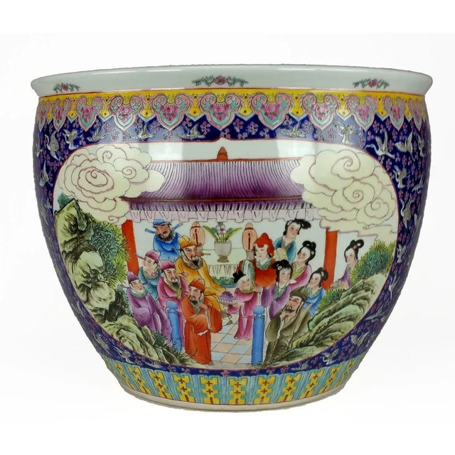 Ceramic Famille Rose Fish Bowl For Sale - Image 7 of 11