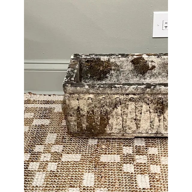 Mid 20th Century French Vintage Concrete Rectangle Planter For Sale - Image 5 of 6