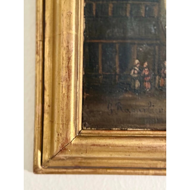 1920s Antique Dutch Oil Painting in Gilt Frame For Sale - Image 5 of 12