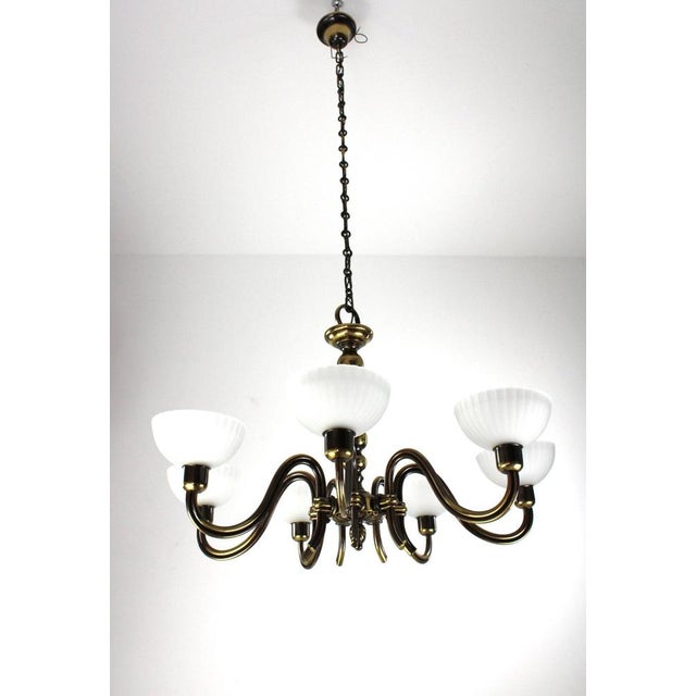 Seven-Light Chandelier by Hugo Gorge for Eduard Schmelz, 1930s For Sale - Image 6 of 14
