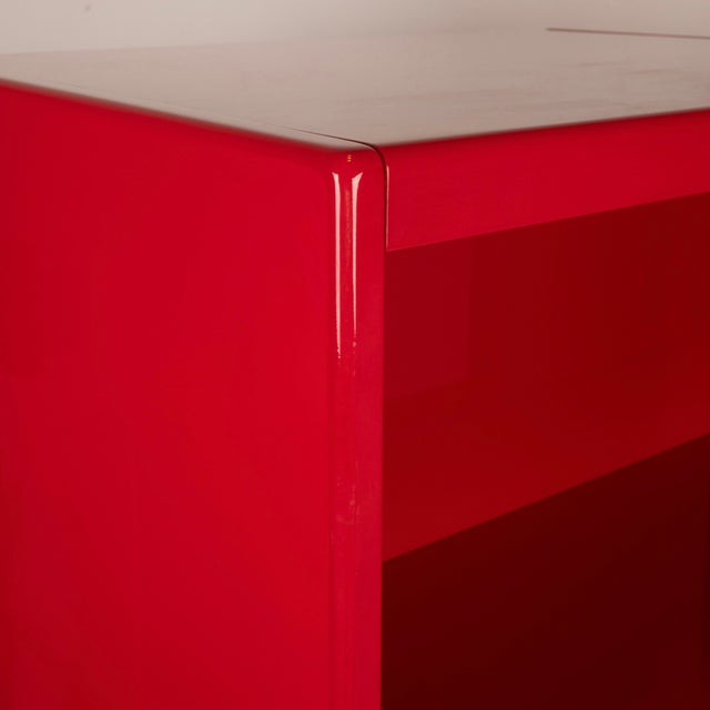 Double-Face Rotating Bookcase / Cabinet in Red Lacquer by Cini Boeri for Arflex, 1980 For Sale - Image 15 of 18