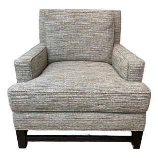 Kravet Deep Loose Back Chair in Antolini Moonglow Velvet Chenille For Sale