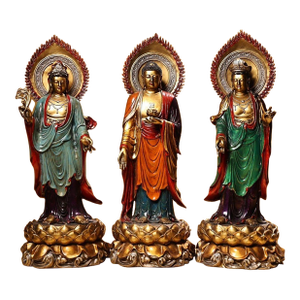 Late 20th Century Set of 3 Gilt Bronze Figures of the Western Trinity