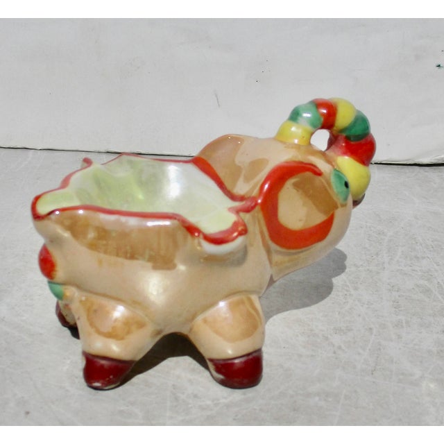 1930s Made in Japan Art Deco Lustre Ware Elephant Ashtray 30s For Sale - Image 5 of 6