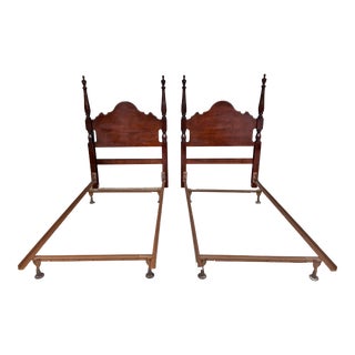 Mid 20th Century Pair of Twin Headboards With Metal Frames For Sale