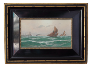 Max Jensen, Maritime Scene, Gouache on Paper, 19th Century, Framed