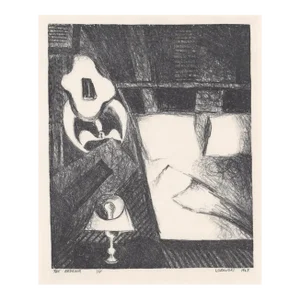 1963 Lozowski Abstract Interior Lithograph