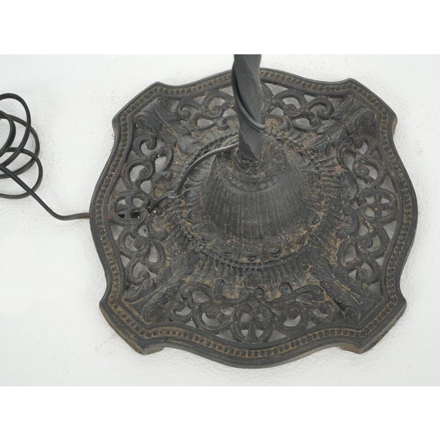 Early 20th Century Restored Victorian Wrought Iron Bridge Floor Lamp For Sale - Image 10 of 15