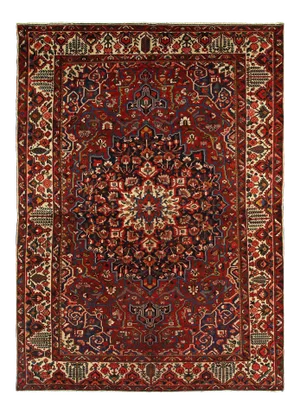 Vintage Red Persian Hand Knotted Bakhtiari 10'4'' X 14'6''