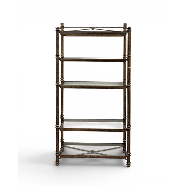Aged Metal 5-Tier Etagere Display For Sale - Image 13 of 13