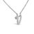 Contemporary 10K White Gold Diamond Accent "V" Initial Script Style Pendant Necklace For Sale - Image 3 of 5