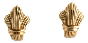 Late 20th Century Suna Brothers Fleur De Lis Earrings, A Pair