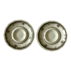 Kensington Ironstone “Shakespeare’s Sonnets” Saucers- a Pair Vintage Made in England