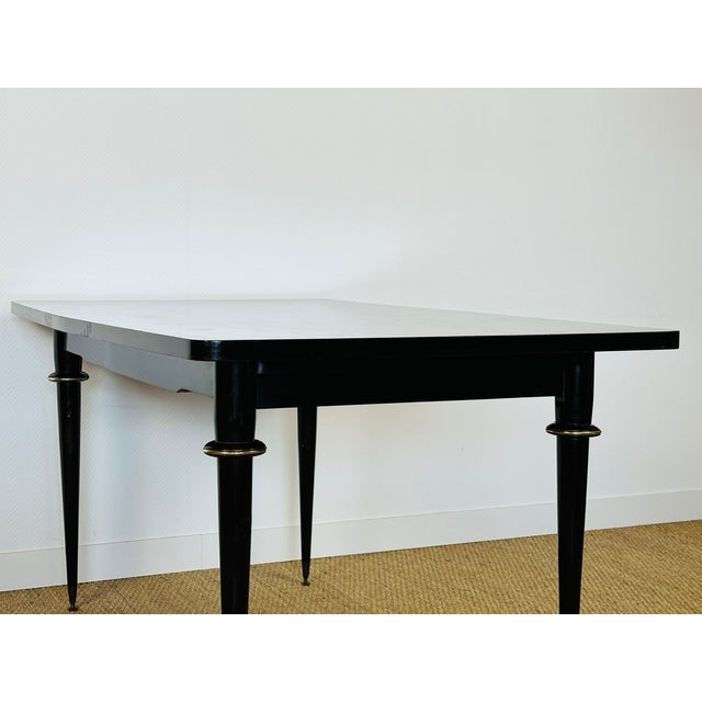 Art Deco Dining Table in Macassar Ebony and Marquetry, France, 1940s For Sale - Image 11 of 18