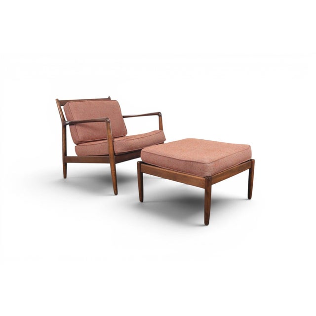 Mid 20th Century Dux Lowback Lounge Chair + Ottoman by Folke Ohlsson For Sale In San Francisco - Image 6 of 9
