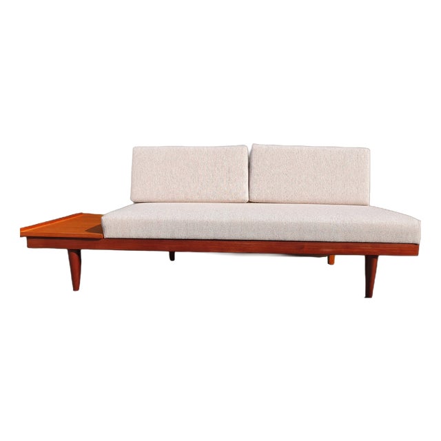Vintage Scandinavian Daybed in Teak and Beige Fabric by Ingmar Relling for Ekornes, 1960s For Sale
