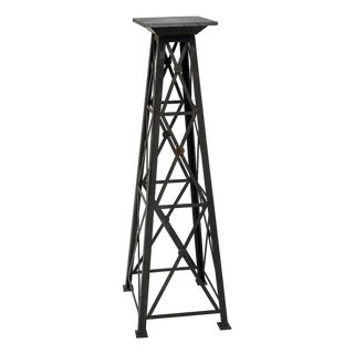 Tall Industrial Metal Pedestal Plant Stand, Steel Display Stand With X-Base, 48 Inch Height For Sale