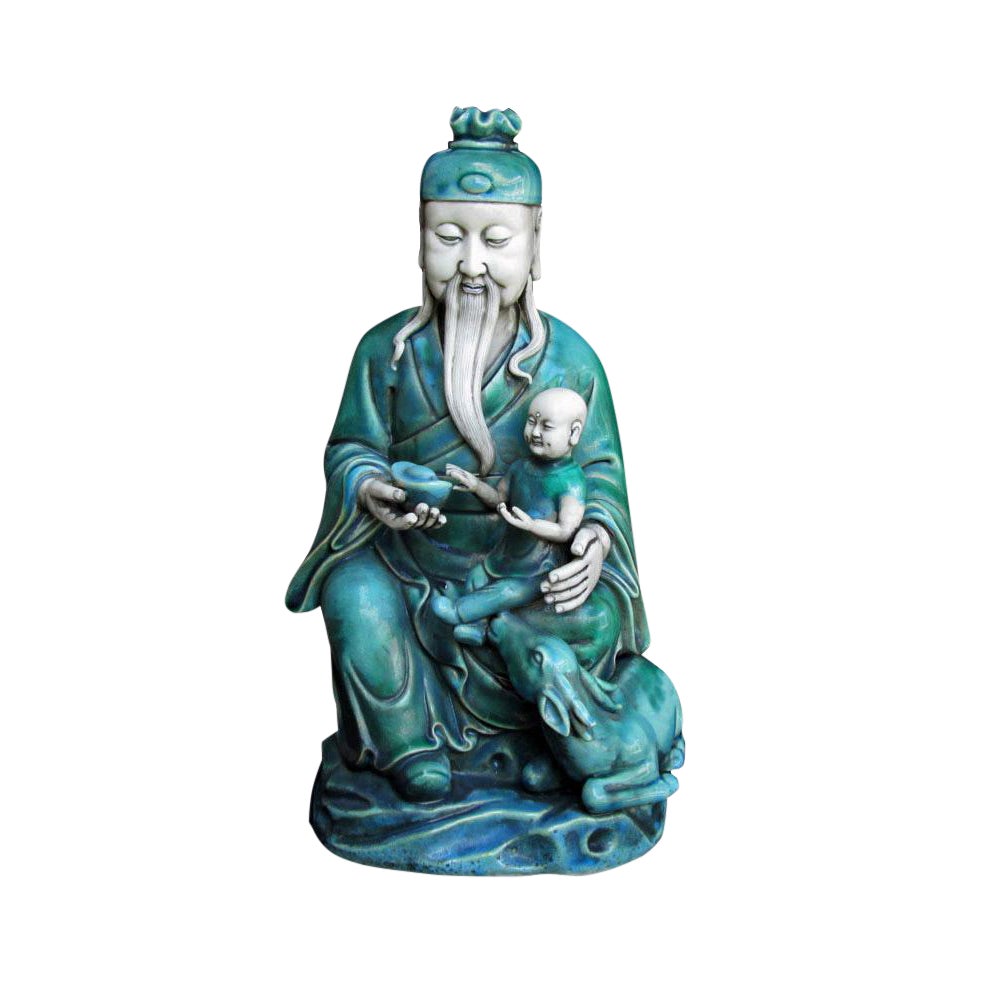 Chinese Old Man & a Baby Porcelain Figure Statue Chairish