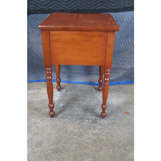 Wood Antique 19th Century Early American Primitive Cherry Accent Table Nightstand For Sale - Image 7 of 12