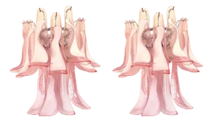 Pink Murano Glass Selle Wall Sconces in the style of Mazzega, Set of 2
