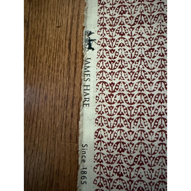 Traditional James Hare Flori Cherry Rose Flori Collection 3 Yards Fabric For Sale - Image 3 of 3