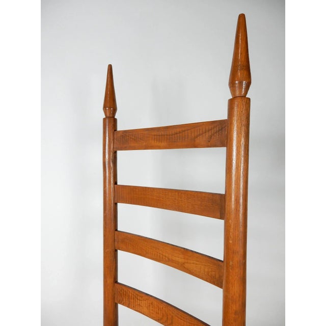 Antique Pennsylvania Shaker Style Tall Ladderback & Rush Dining Chair Set For Sale - Image 9 of 11