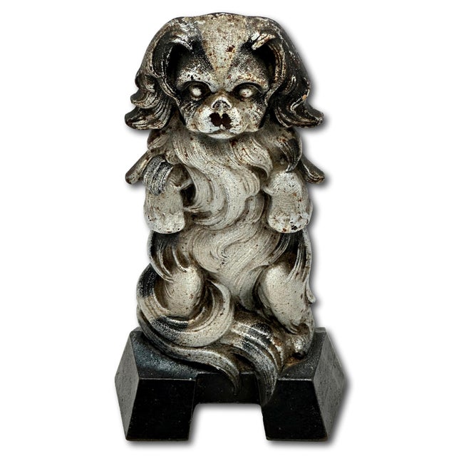 Black Hard 2 Find Antique Cast Iron Japanese Spaniel Dog Doorstop by C J O - Judd Company Circa 1920s For Sale - Image 8 of 17