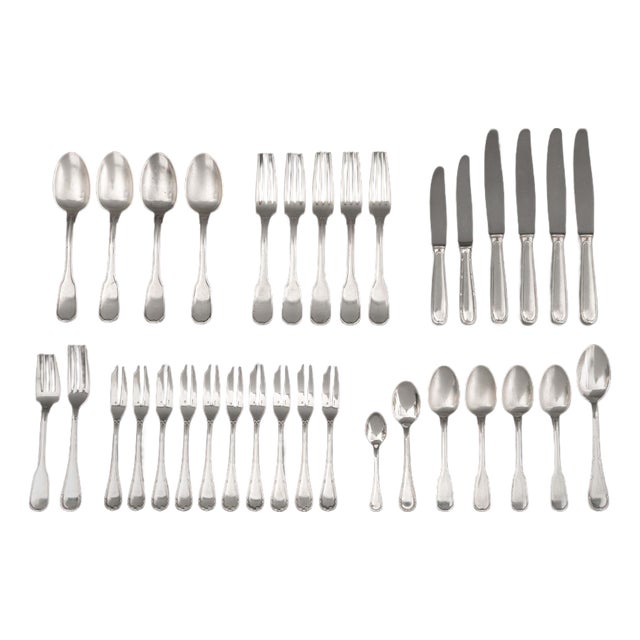 Christofle Silver Plate Flatware Service, 32 Pcs. For Sale