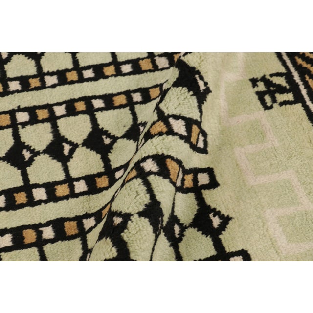 Textile Contemporary Art Deco Style Wool Rug in Beige & Black, by Rug & Kilim, India For Sale - Image 7 of 10