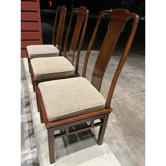 Set of 6 Chinoiserie Dining Chairs in Solid Mahogany From Drexel For Sale - Image 10 of 12