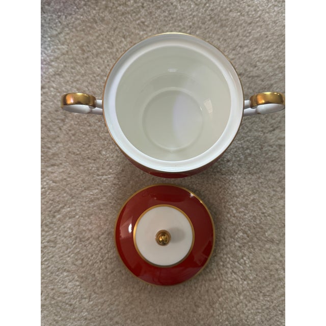 1980s Mikasa Bone China Coffee/Tea Pot Set With Creamer & Sugar Container in Mikasa Egyptian Terracotta Pattern - Set of 3 For Sale - Image 9 of 10