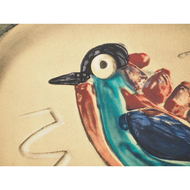 Modern Pablo Picasso, Madoura Ceramic, Colorful Bird, Lithograph For Sale - Image 3 of 6