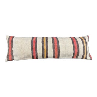 Turkish Hemp Pillow Cushion Natural Beige Brown Cushion Cover 14"x45" For Sale