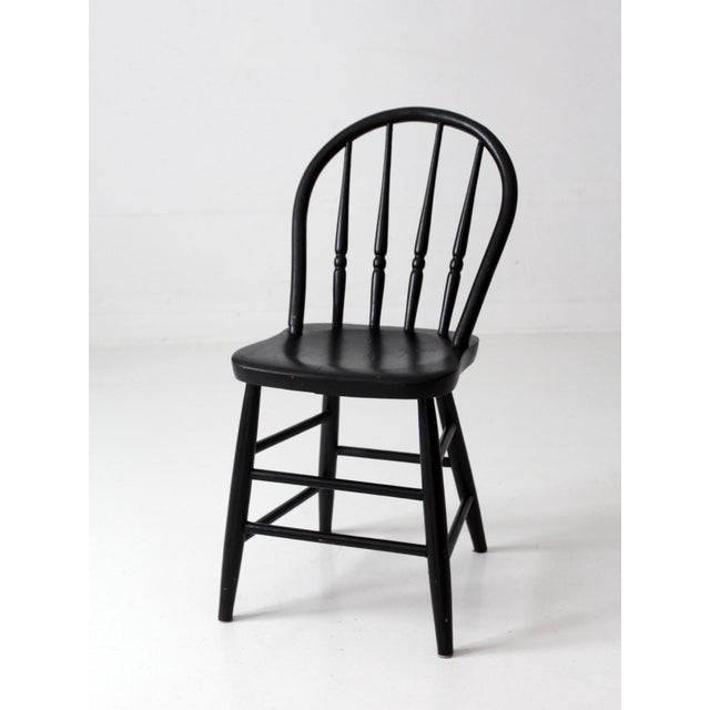 Vintage Black Painted Windsor Spindle Back Chair For Sale - Image 13 of 14