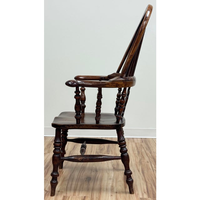 Late 19th Century Antique Carved Wood Windsor Chair For Sale - Image 5 of 17