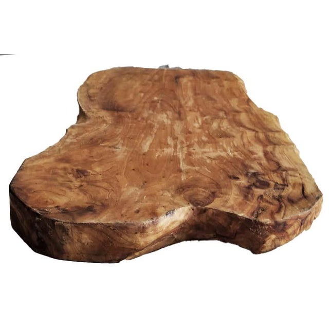American Vintage Thick Root Wood Charcuterie Cheese Board For Sale - Image 3 of 6
