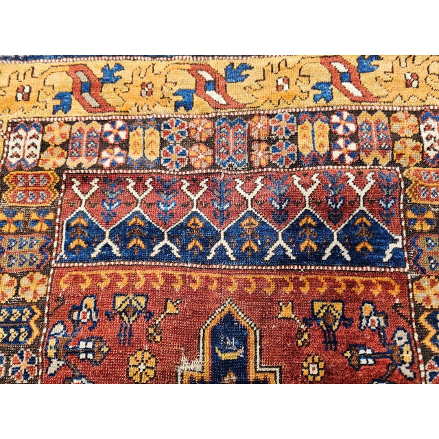 19th Century Handwoven Anatolian Village Area Rug, Wool, Red & Navy, 3' x 5' For Sale - Image 18 of 18