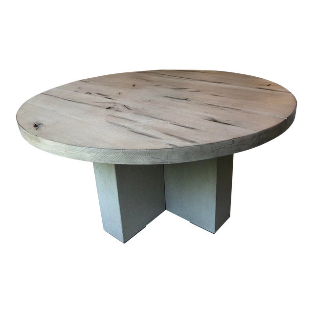 Restoration Hardware Concrete Pier Round Dining Table | Chairish