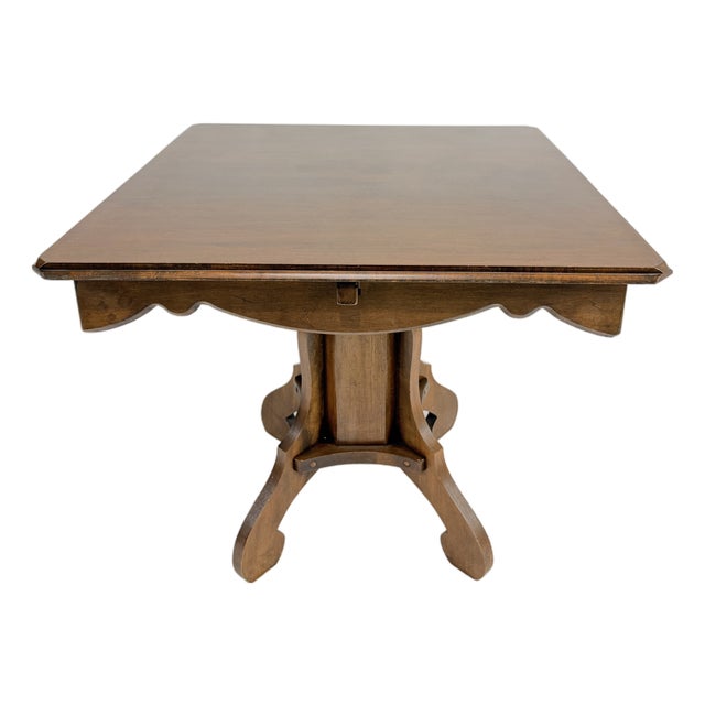 Antique Victorian Eastlake Walnut Parlor Table With Pedestal Base For Sale