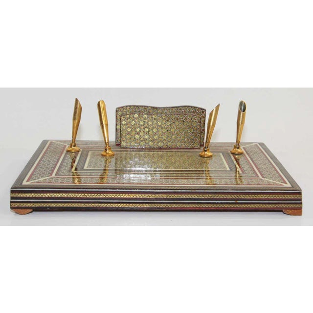 1950s VIntage Persian Khatam Pen Holder For Sale - Image 5 of 12