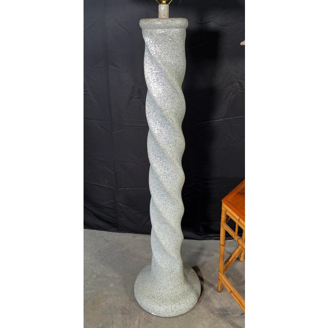 Sculpture Materials Michael Taylor Style Plaster Spiral Floor Lamp and Table Lamp Set With Shades, 1980s - A Pair For Sale - Image 7 of 13