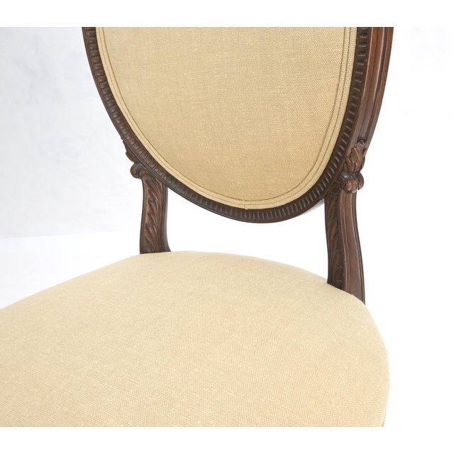 Pair of Finely Carved Walnut Cameo Back Louis XVi Side Fire Chairs New Upholster For Sale - Image 12 of 17