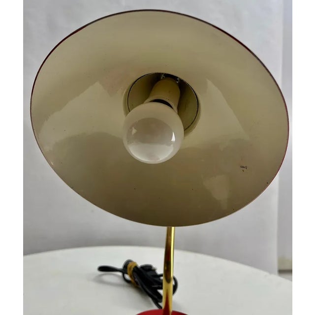 Vintage Red Adjustable Table Lamp, 1950s For Sale - Image 9 of 12