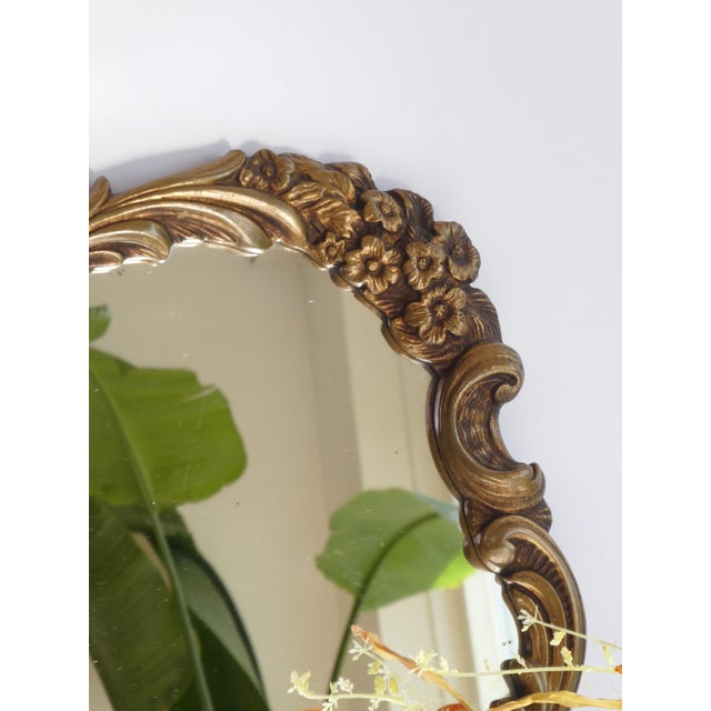 Vintage Rococo French Gold Plaster Ornate Wall Mirror, 1960s For Sale - Image 9 of 11